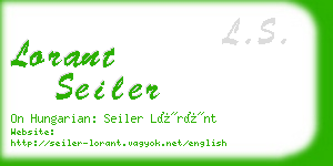 lorant seiler business card